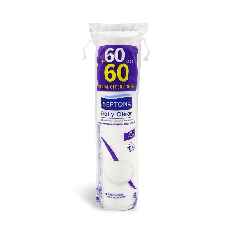 SEPTONA COTTON PADS FACE ROUND 60+60
