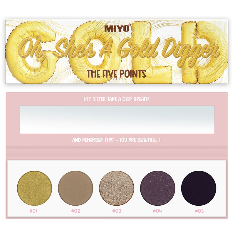 MIYO FIVE POINT PALETTS EYESHADOWS _24 GOLD DIGGER