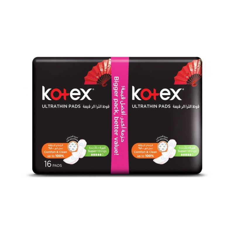 KOTEX FEMININE PADS ULTRA SUPER PLUS 16X16 DUO