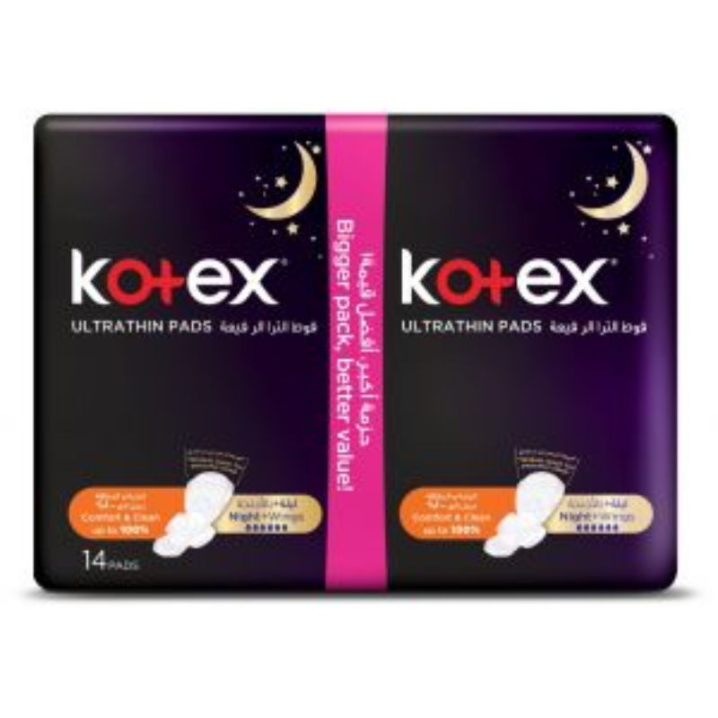 KOTEX FEMININE PADS ULTRA NIGHT 14X16 DUO
