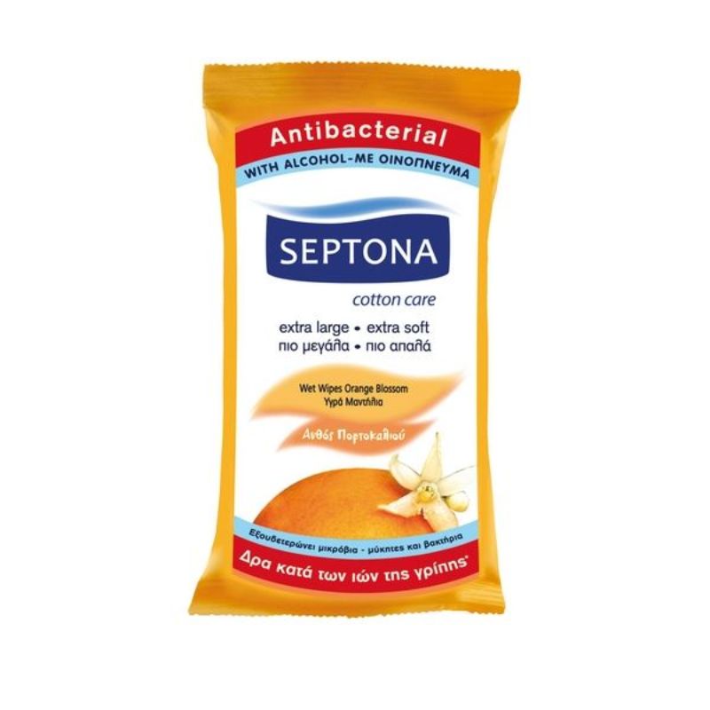 SEPTONA ANTIBACTRAIAL WIPES ORNGE BLOSSOM15PCS