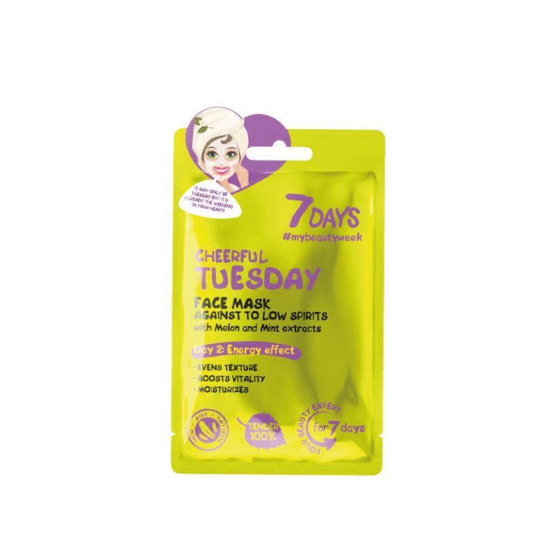 7 DAYS FACE SHEET MASK AGAINST LOW SPIRITS CHEERFUL TUESDAY
