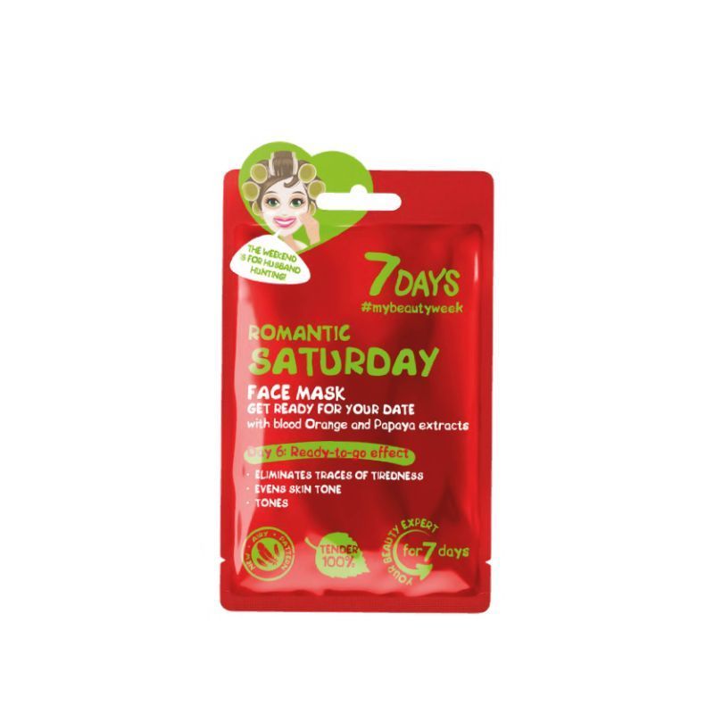 7 DAYS FACE SHEET MASK GET READY FOR YOUR DATE ROMANTIC SATURDAY