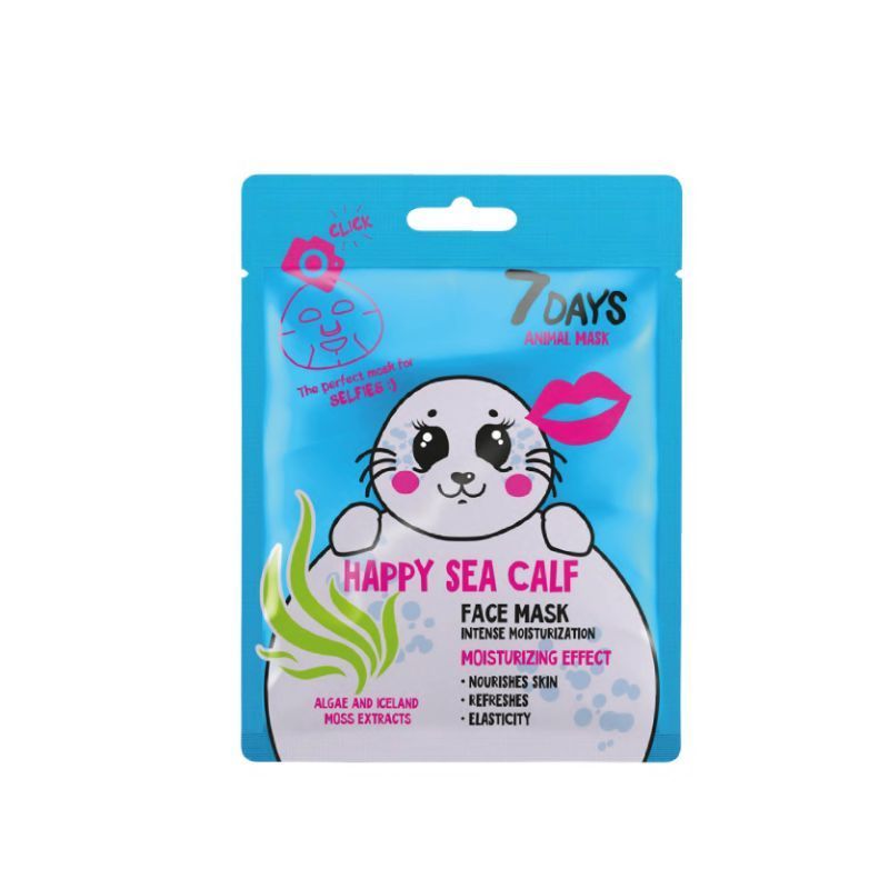 7 DAYS ANIMAL FABRIC FACE MASK HAPPY SEA CALF