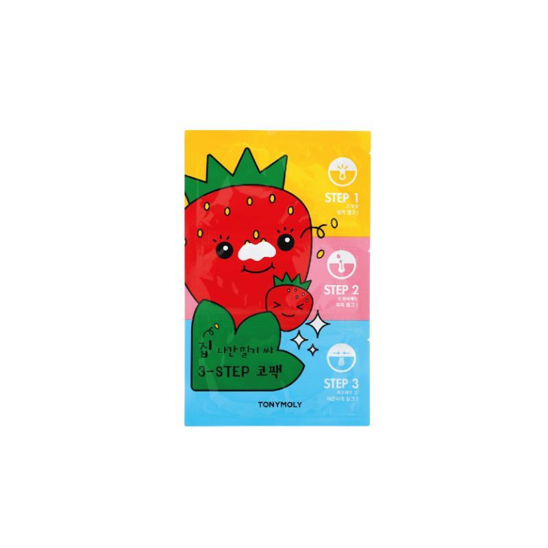 TONYMOLY RUNAWAY STRAWBERRY SEEDS 3 STEP NOSE PACK