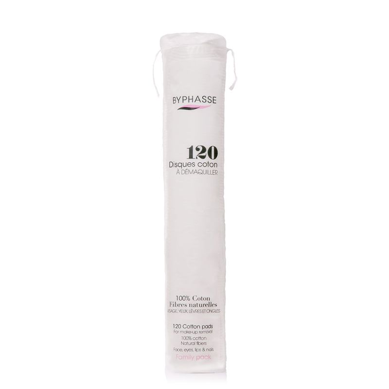 BYPHASSE 120 COTTON PADS FOR MAKE-UP REMOVAL