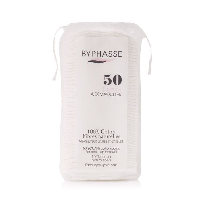 BYPHASSE - SQUARE COTTON PADS - 50 UNITS