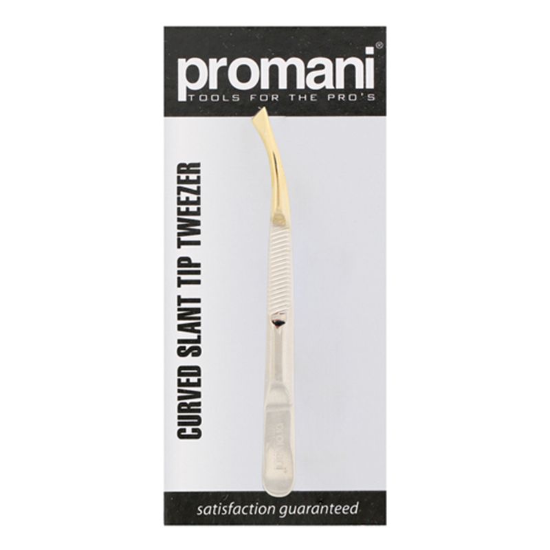  PROMANI CURVED SLANT TIP TWEEZER