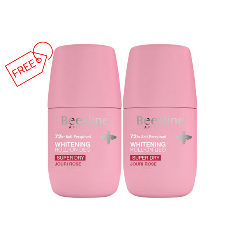 BEESLINE WHITENING DEO ROLL ON 50ML -SUPER DRY JOURI ROSE 1+1 FREE OFFER
