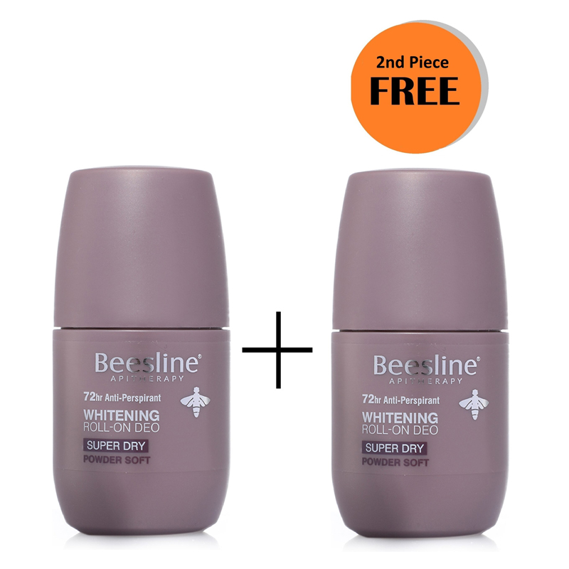 BEESLINE WHITENING DEO ROLL ON 50ML -SUPER DRY POWDER SOFT 1+1 FREE OFFER
