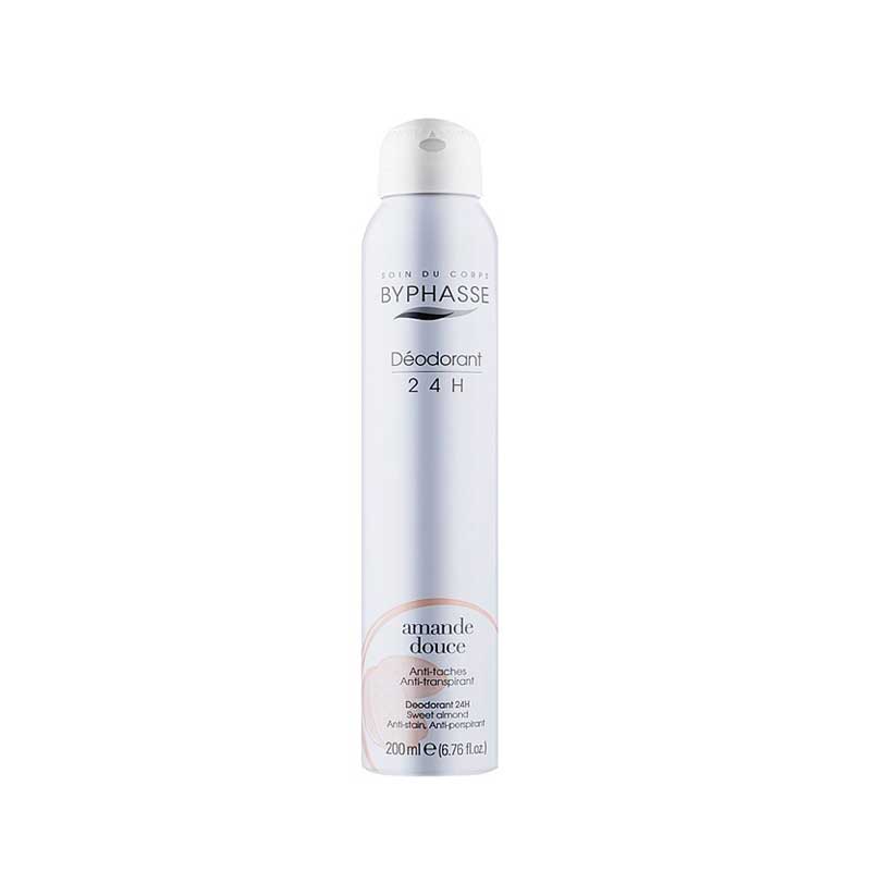 BYPHASSE UNISEX 24H ANTI-PERSPIRANT DEODORANT SWEET ALMOND (SPRAY) 200 ML