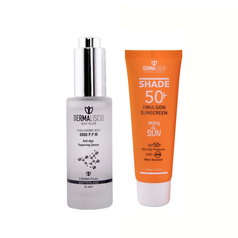 Dermaliscio SKIN CARE Hyaluronic Acid 8000 ppm+Dermaliscio shade 50+ sunblock (OFFER)