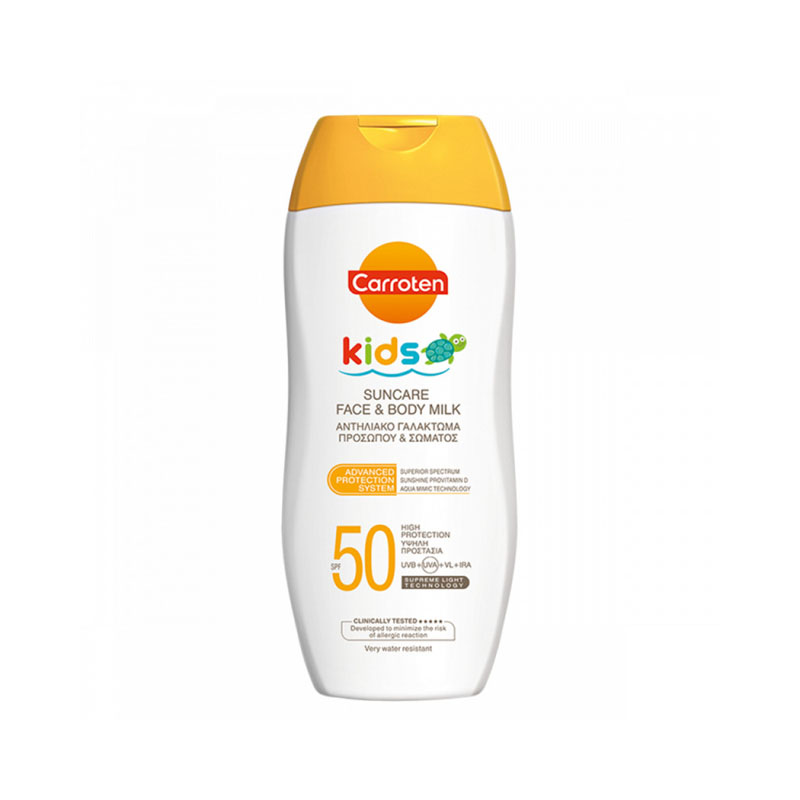 Carroten Kids Suncare Face & Body Milk 200ml - SPF50 