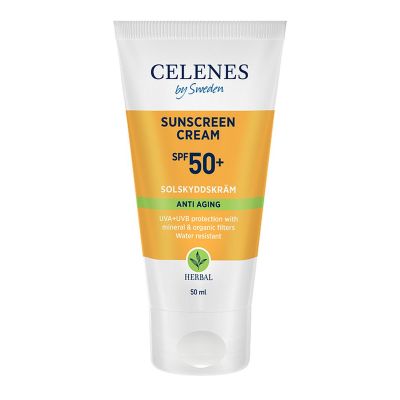 CELENES BY SWEDEN HERBAL SUNSCREEN CREAM SPF 50+ 50 ML  ANTI AGING