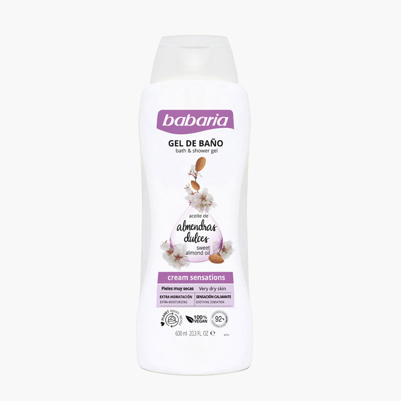 BABARIA SWWET ALMOND OIL SHOWER GEL FOR DRY SKIN 600ML
