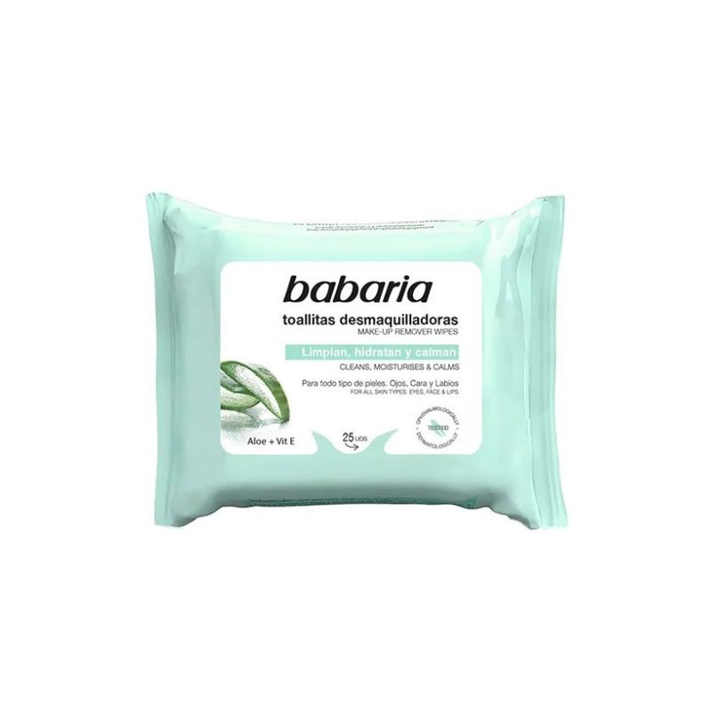 BABARIA ALOE + VIT E MAKE UP REMOVER WIPES 