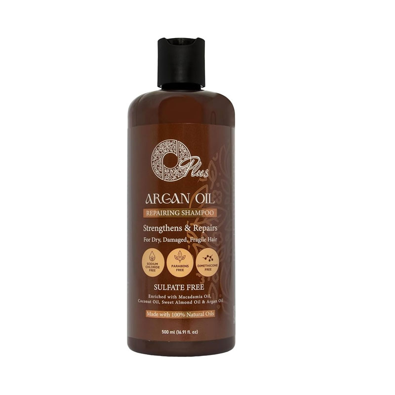 O Plus Argan Oil Hair Shampoo with wheat brotin + Macadimia Butter Sulfate free   500 ML