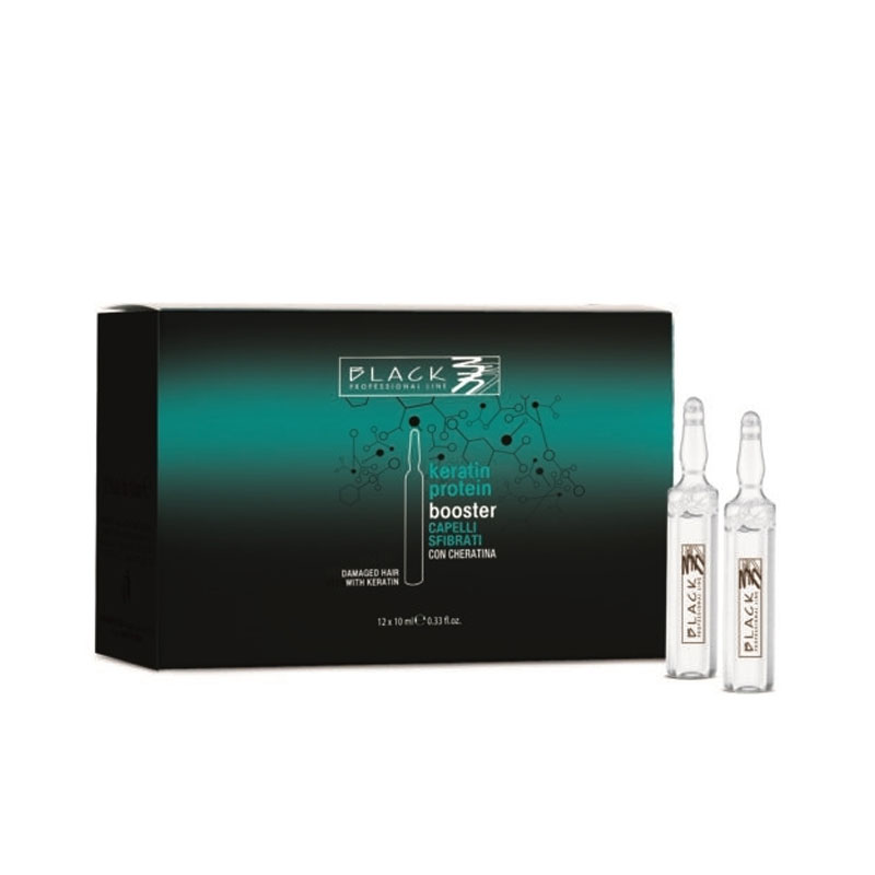 BLACK FIALE KERATIN PROTEIN BLACK 10 x 12