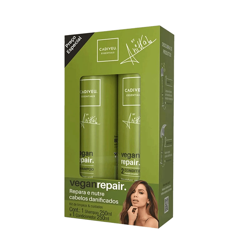BRASIL CACAU Cadiveu Vegan Repair KIT Shampoo & Conitioner